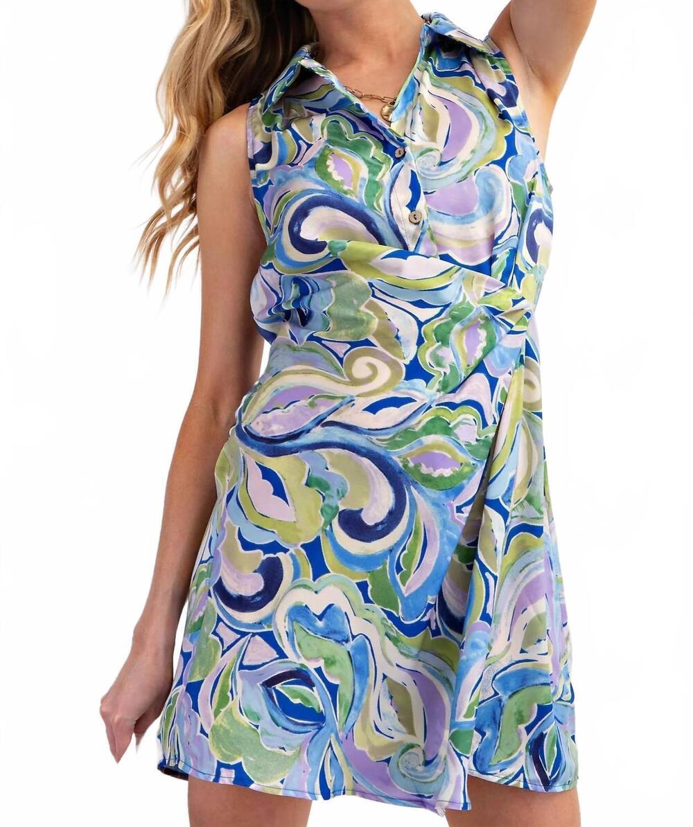 NEW EASEL marbled & pretty dress in multicolor